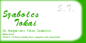 szabolcs tokai business card